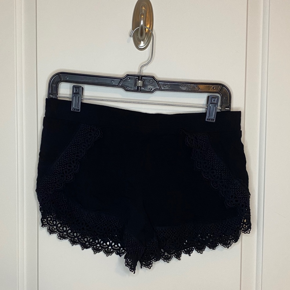 Me to We Black Lace Fabric Shorts